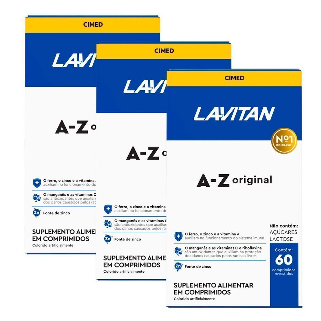 Kit 3 und A-Z Suplemento Original 60 Cpr