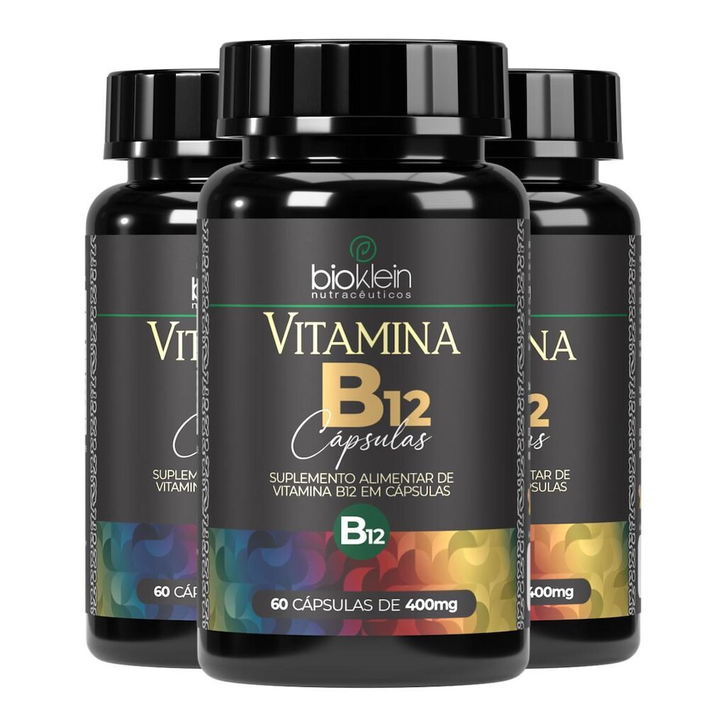 Kit 3 Vitamina B12 60 Cápsulas - Bioklein