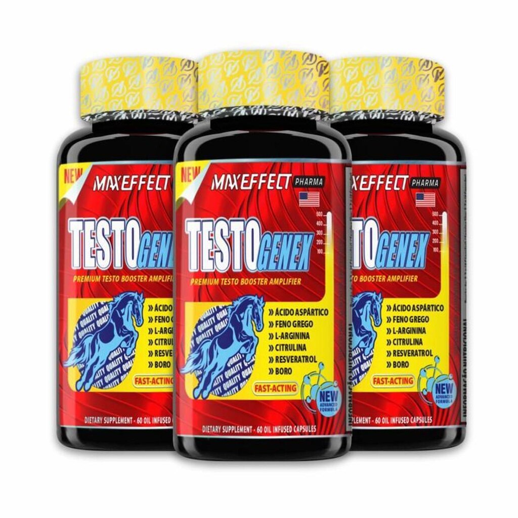 Kit 3un Pré Hormonal Testogenex MaxEffect Pharma 60 Cápsulas