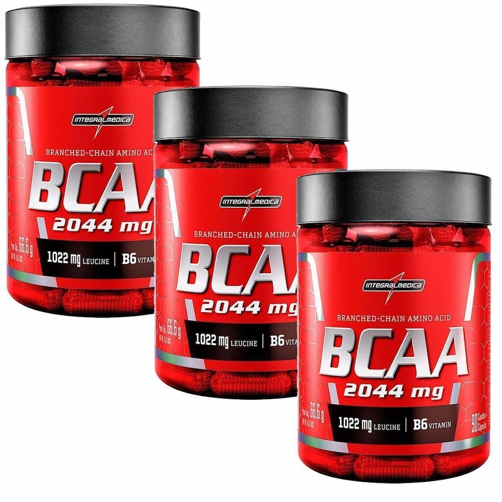 Kit 3X Bcaa 2044 Mg  90 Cápsulas Integral Médica