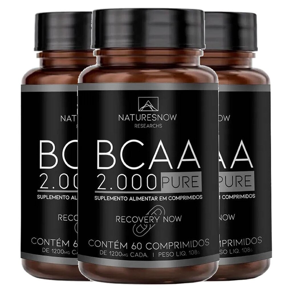 Kit 3x Bcaa 3:1:1 2000mg Concentrado 60tabs Natures Now