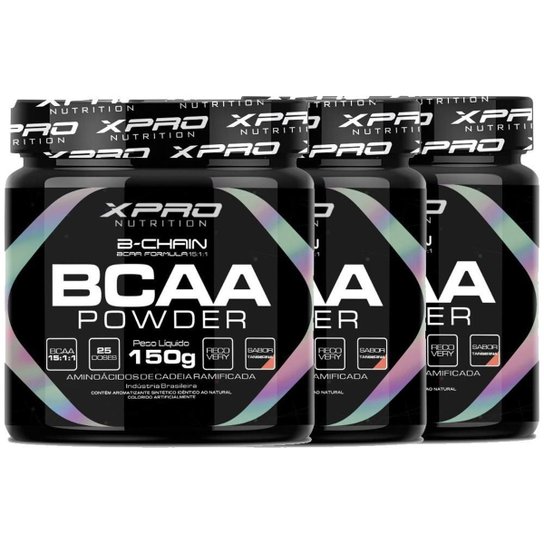 Kit 3x BCAA Powder 150g - XPRO Nutrition Menor preço em Kit 3x BCAA Powder 150g - XPRO Nutrition