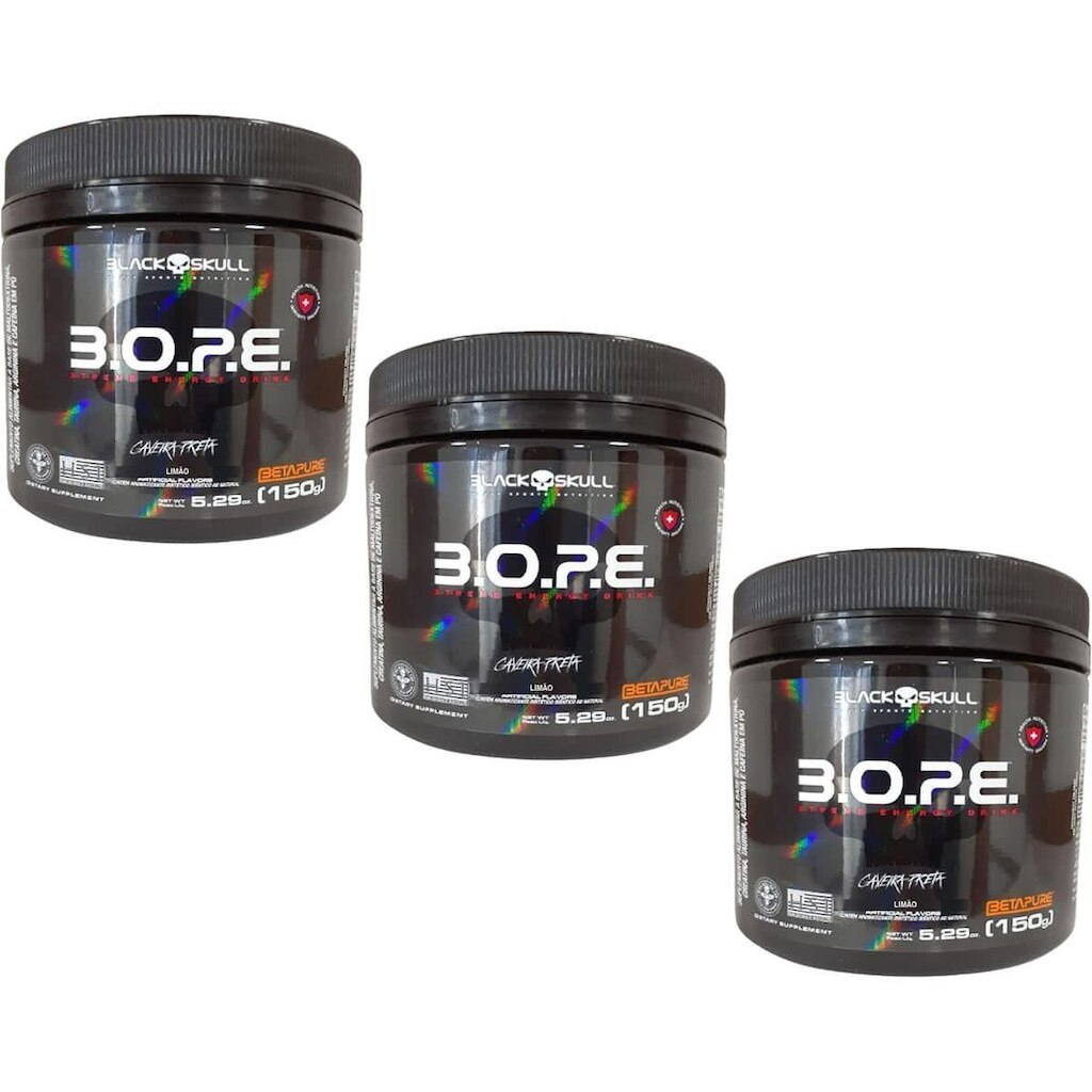 Kit 3X BOPE Beta Pure - 150g Limão - Black Skull