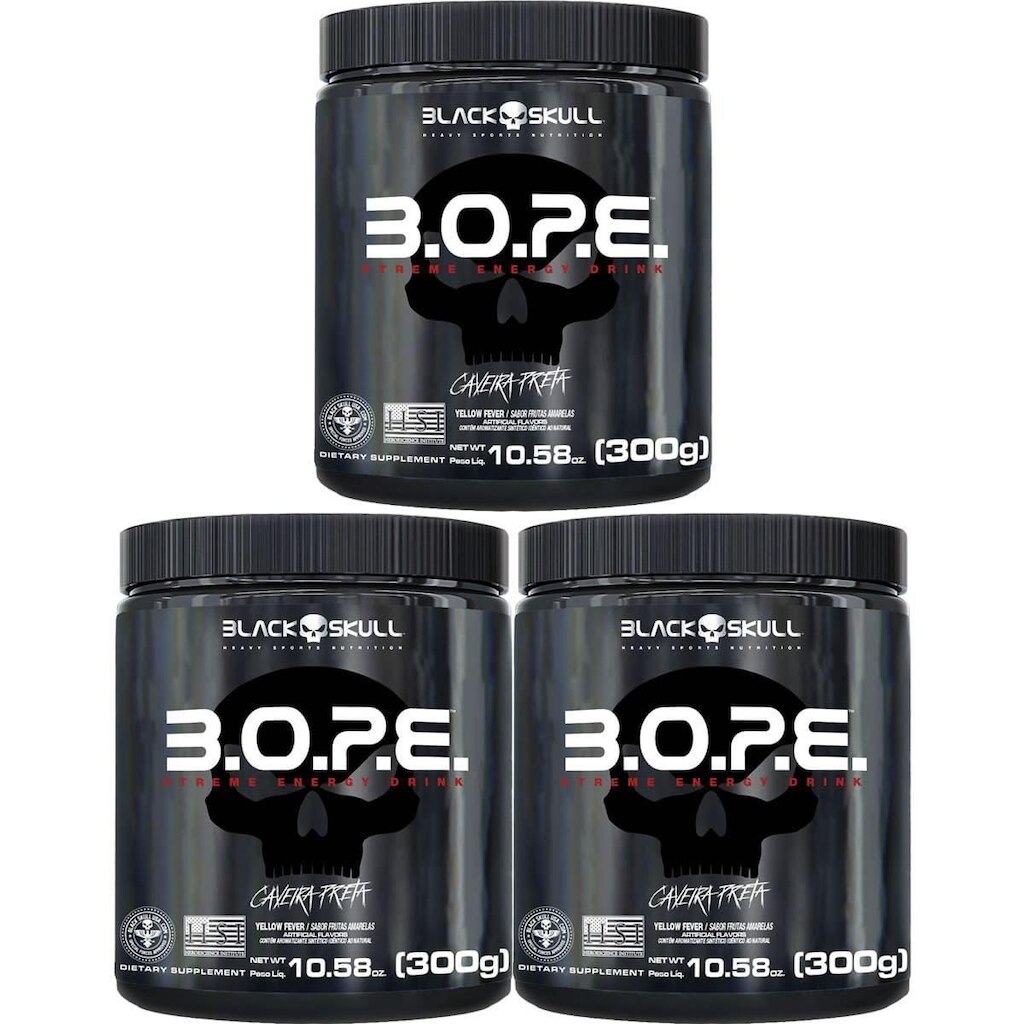 Kit 3X BOPE Beta Pure - 300g Frutas Amarelas - Black Skull