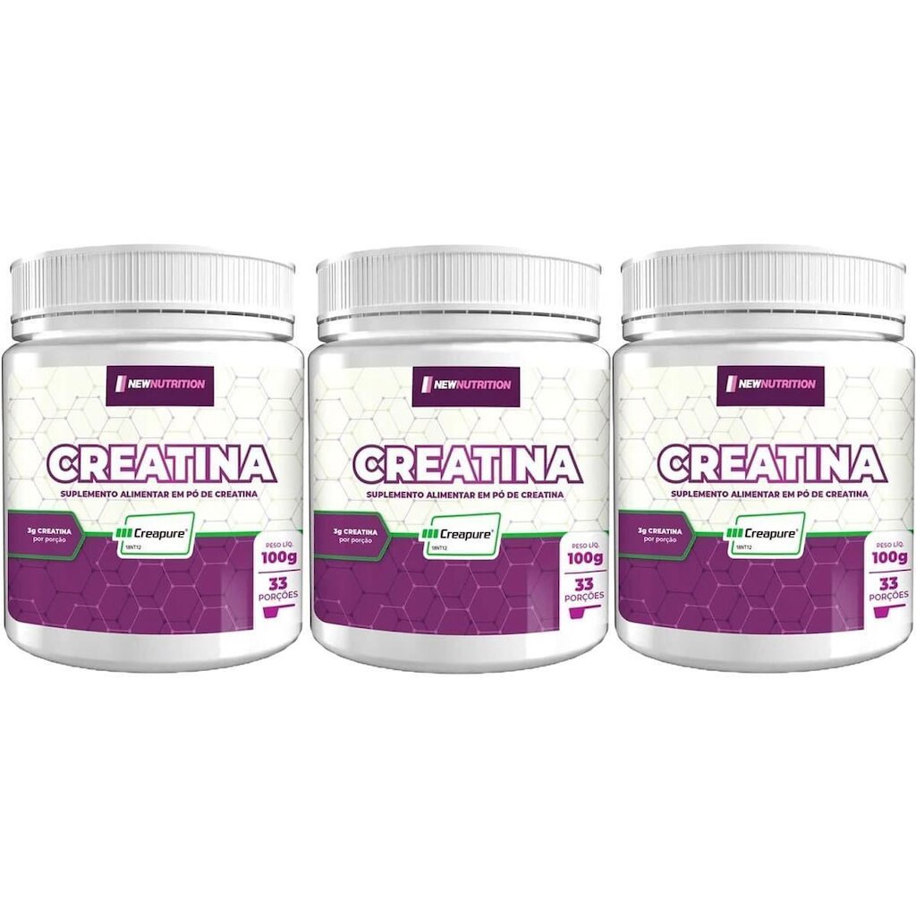 Kit 3X Creatina Creapure - 100g Sem Sabor - NewNutrition