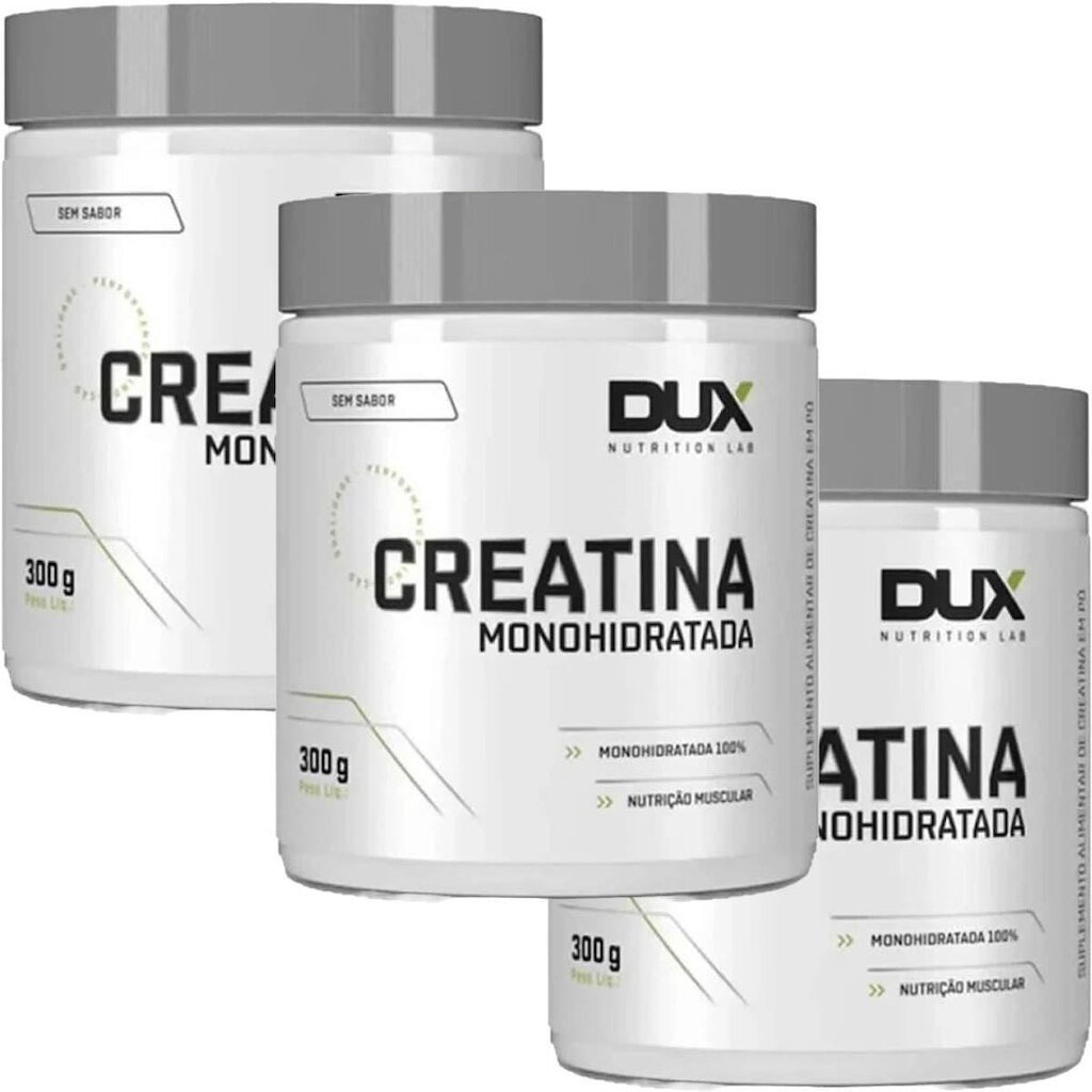 Kit 3X Creatina Monohidratada - 300g Sem Sabor - Dux Nutrition