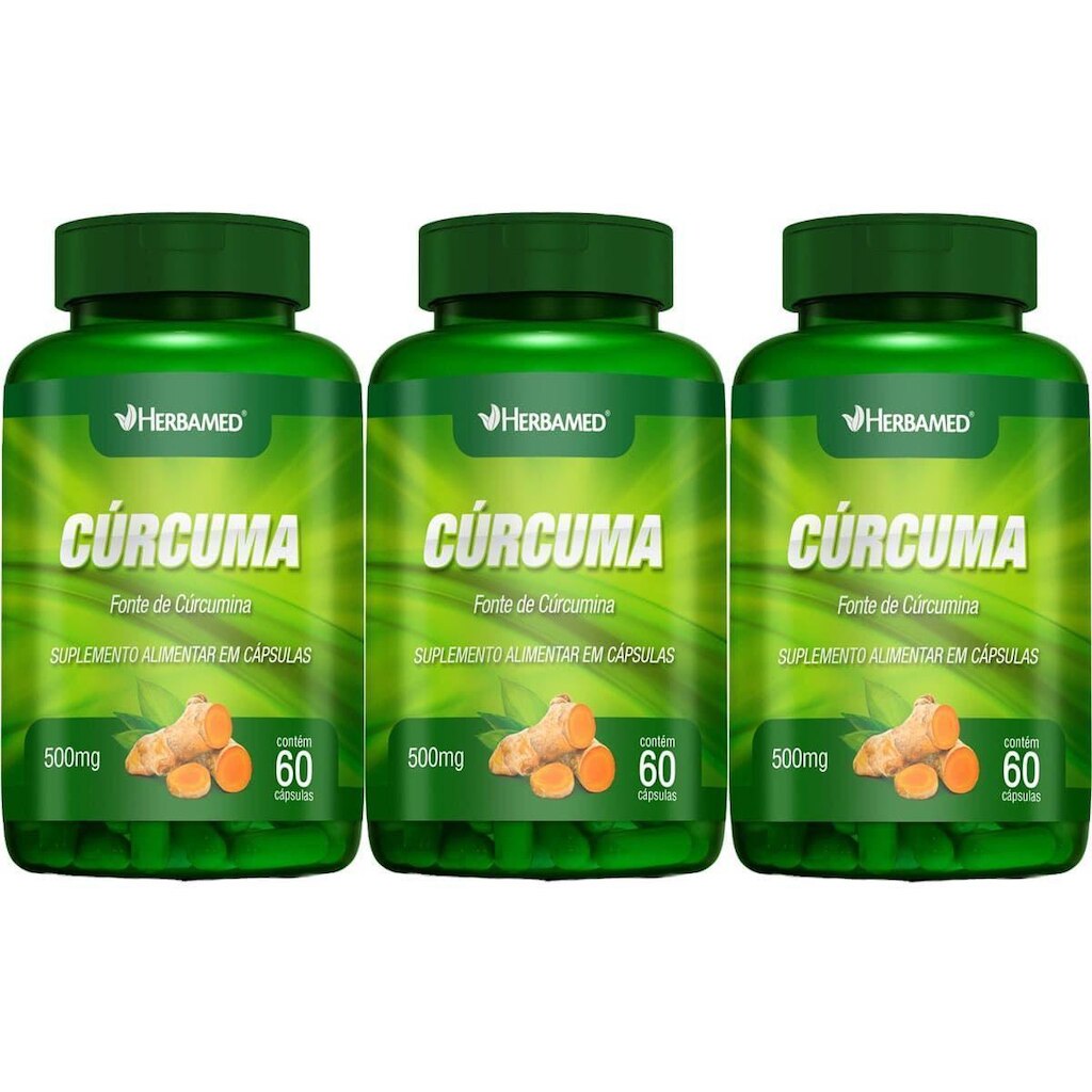 Kit 3X Cúrcuma - 60 Cápsulas - Herbamed