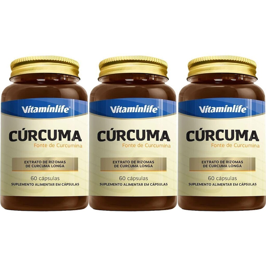 Kit 3X Cúrcuma - 60 Cápsulas - VitaminLife
