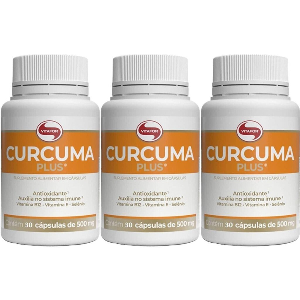 Kit 3X Curcuma Plus - 30 Cápsulas Softgel - Vitafor