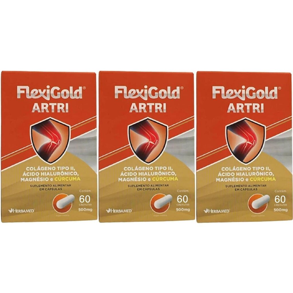 Kit 3X Flexigold Artri - 60 Cápsulas - Herbamed