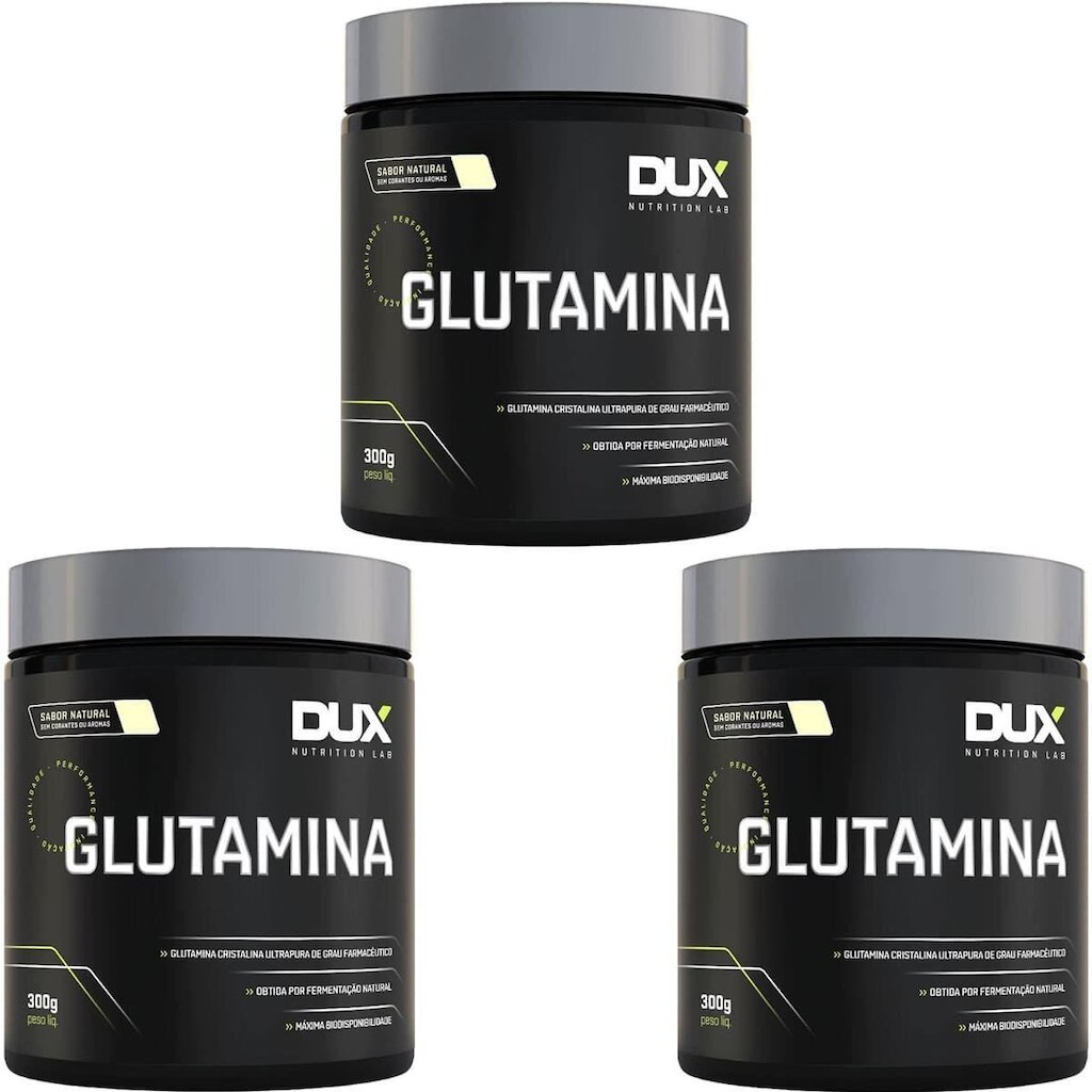 Kit 3X Glutamina - 300g Sabor Natural - Dux Nutrition