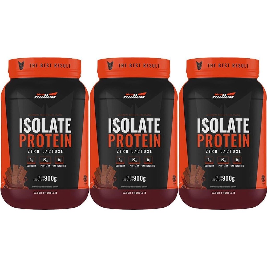 Kit 3X Isolate Protein - 900g Chocolate - New Millen