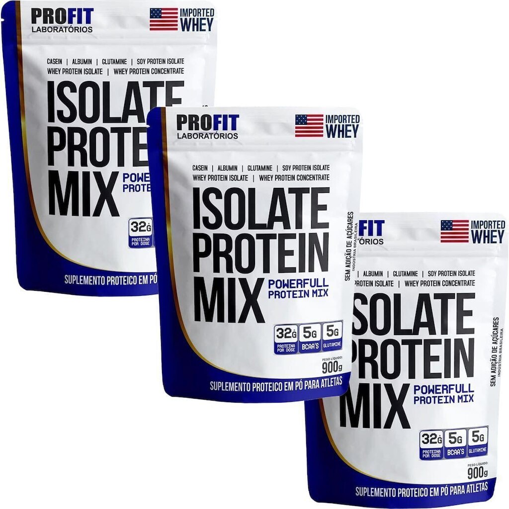 Kit 3X Isolate Protein Mix Refil - 900g Cookies e Cream - ProFit