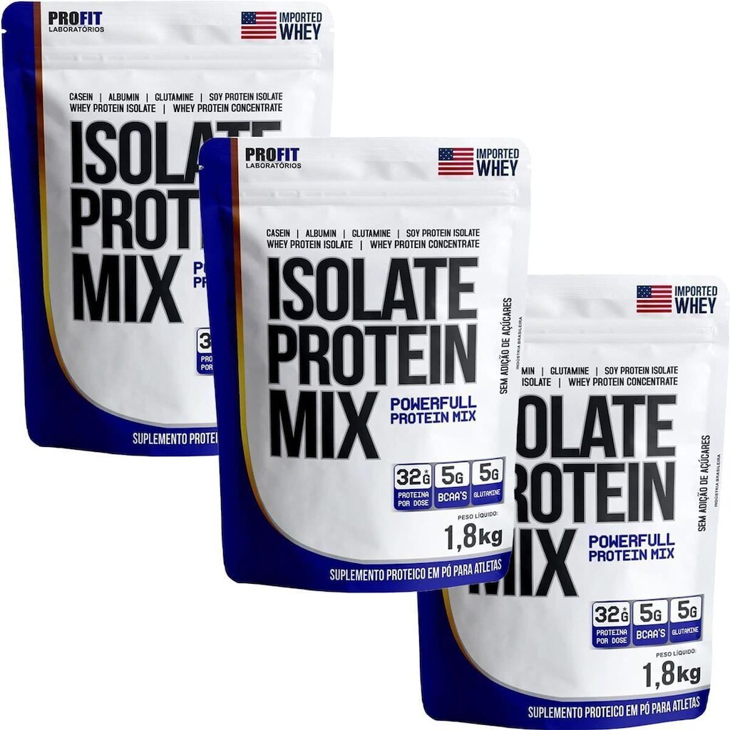 Kit 3X Isolate Protein Mix Refil Stand-Up - 1.800g Cookies e Cream - ProFit