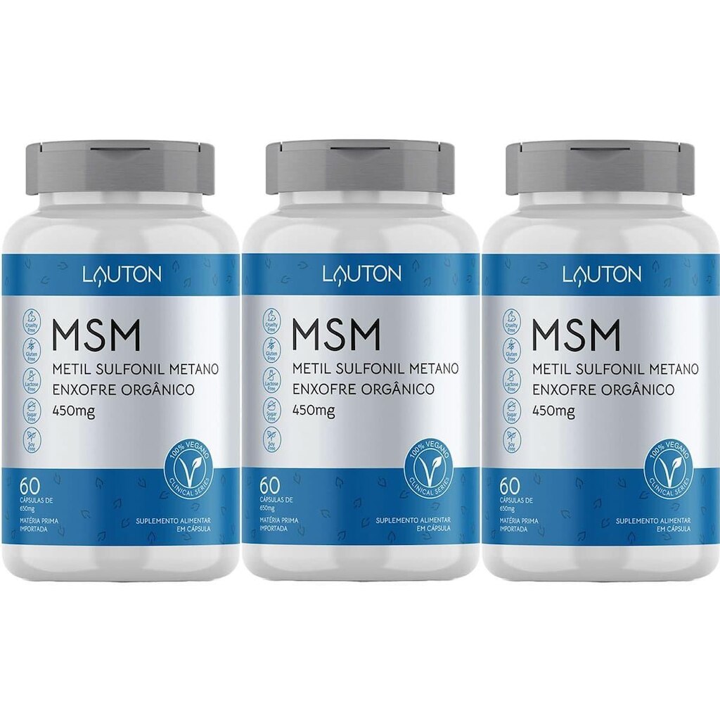 Kit 3X MSM - Metil Sulfonil Metano - 60 Cápsulas - Lauton Nutrition