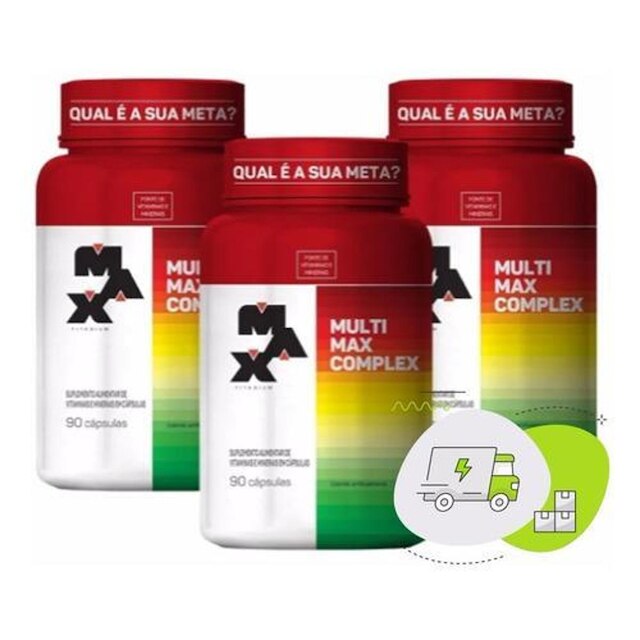 Kit 3x Multivitamínico Multimax 90 Cápsulas - Max Titanium - Única ...