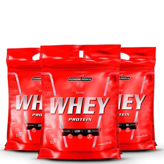 Kit 3X Nutri Whey Protein 907G Integralmédica Menor preço em Kit 3X Nutri Whey Protein 907G Integralmédica