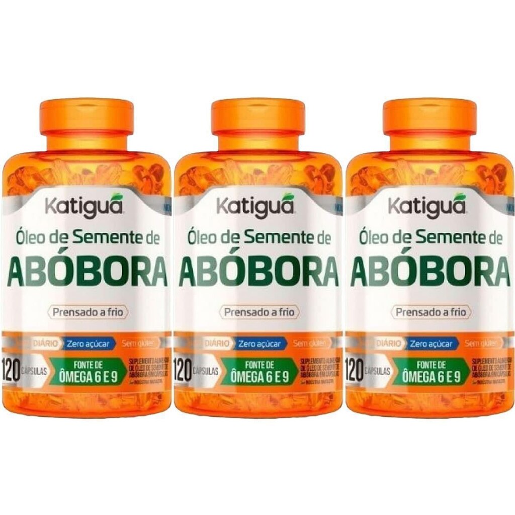 Kit 3X Óleo de Semente de Abóbora - 120 cápsulas - Katiguá