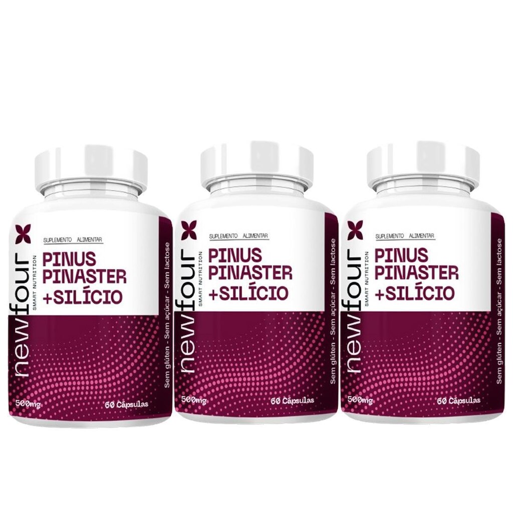 Kit 3x Pinus Pinaster + Silicio 500mg 60 caps NewFour