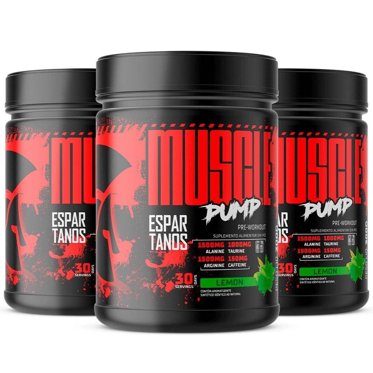 Kit 3x Pré Treino Muscle Pump Pre Workout 300g Espartanos Menor preço em Kit 3x Pré Treino Muscle Pump Pre Workout 300g Espartanos