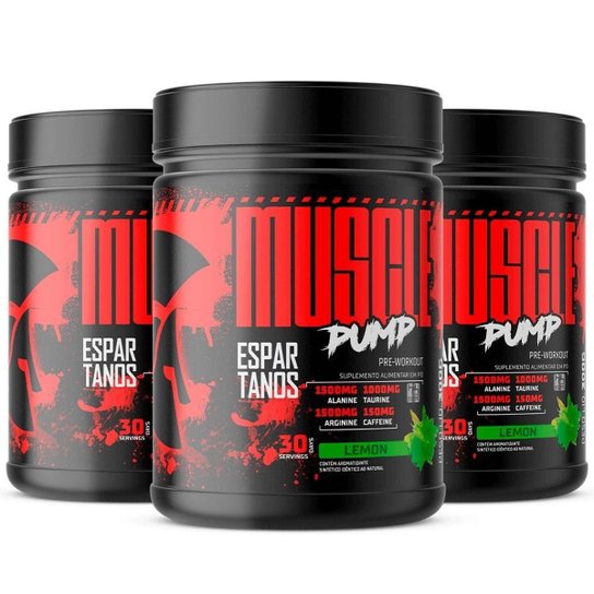 Kit 3x Pré Treino Muscle Pump Pre Workout 300g Espartanos Menor preço em Kit 3x Pré Treino Muscle Pump Pre Workout 300g Espartanos