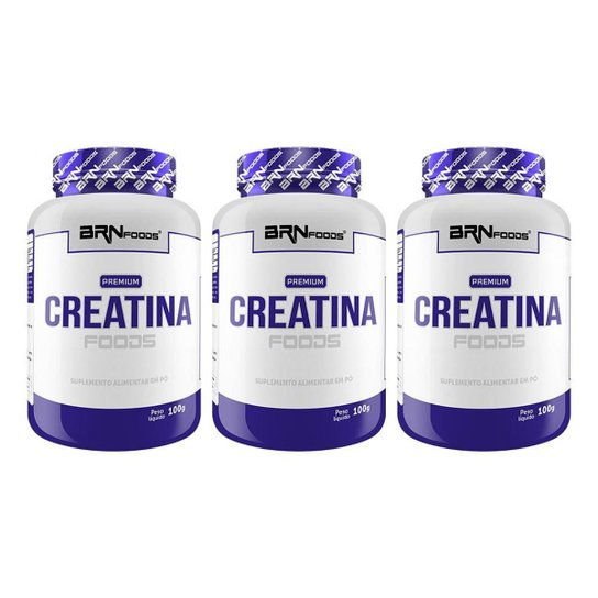 KIT 3x PREMIUM Creatina 100g - BRN Foods Menor preço em KIT 3x PREMIUM Creatina 100g - BRN Foods