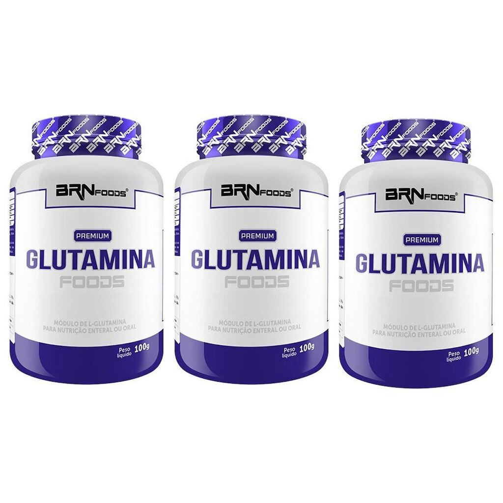 KIT 3x PREMIUM Glutamina 100g - BRN Foods