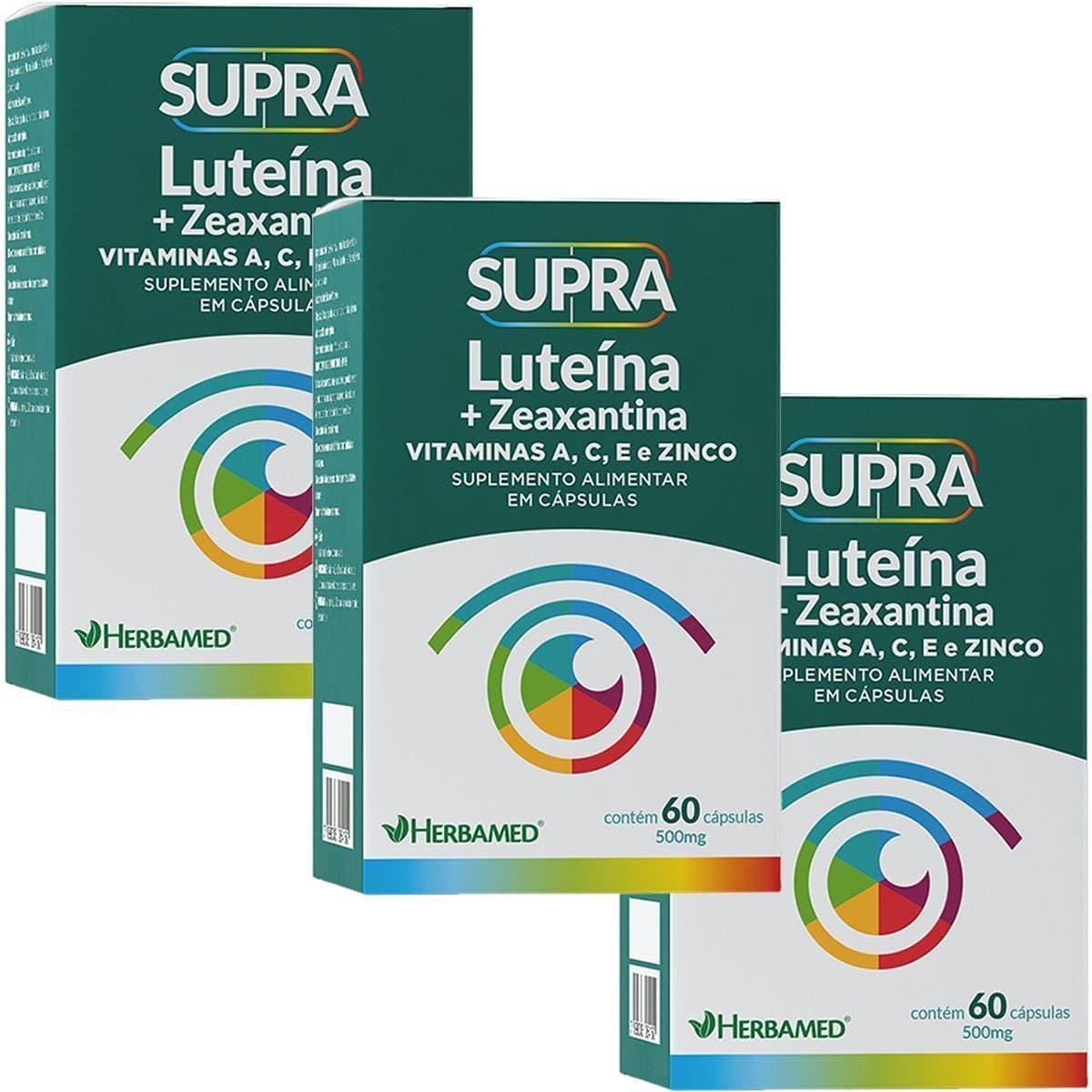 Kit 3X Supra Luteina Zeaxantina 500mg 60 Cápsulas