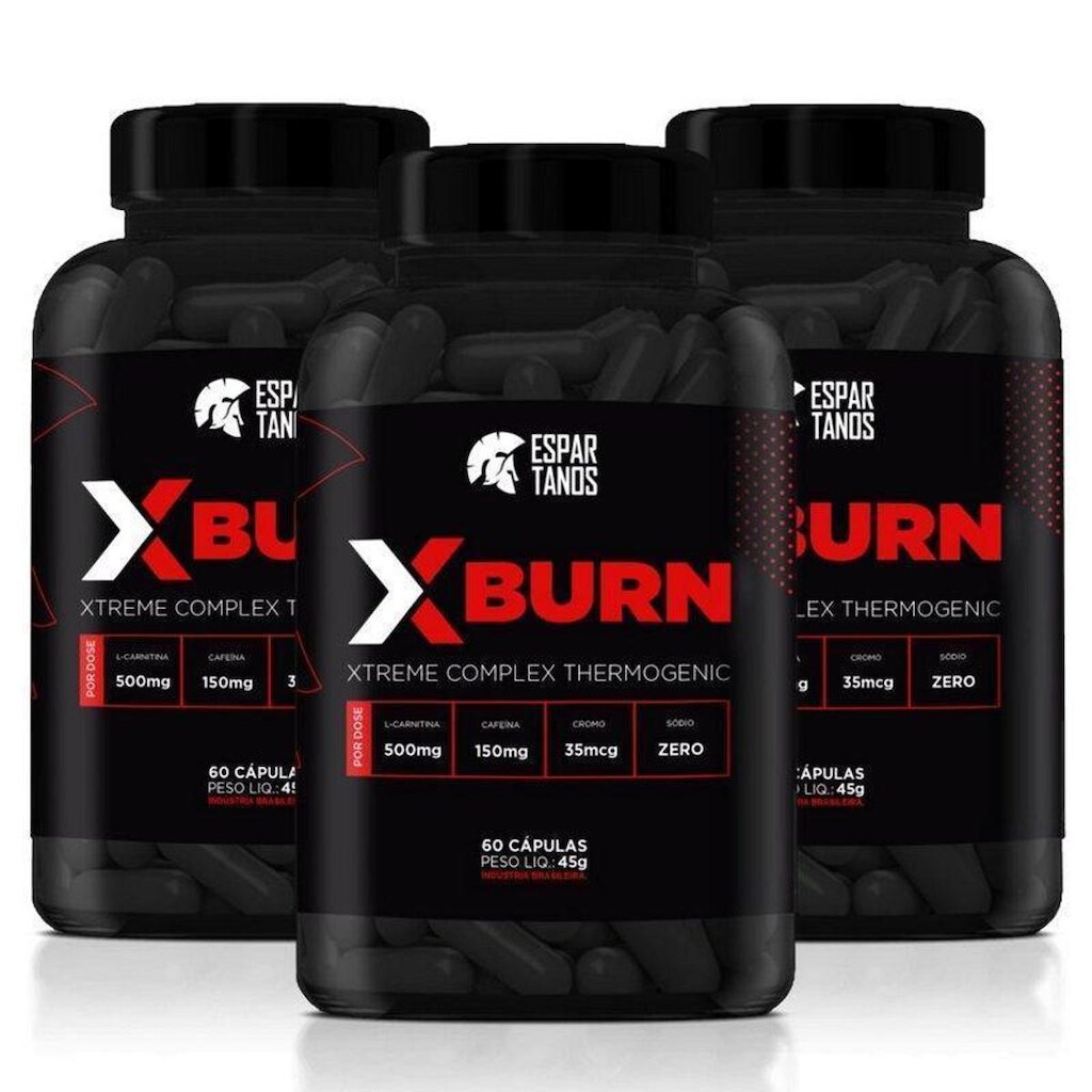 Kit 3x Termogênico X Burn Xtreme Complex 60 Cáps - Espartanos