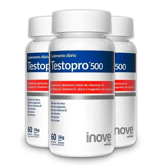 Kit 3x Testosterona Testopro 60 caps - Inove Menor preço em Kit 3x Testosterona Testopro 60 caps - Inove