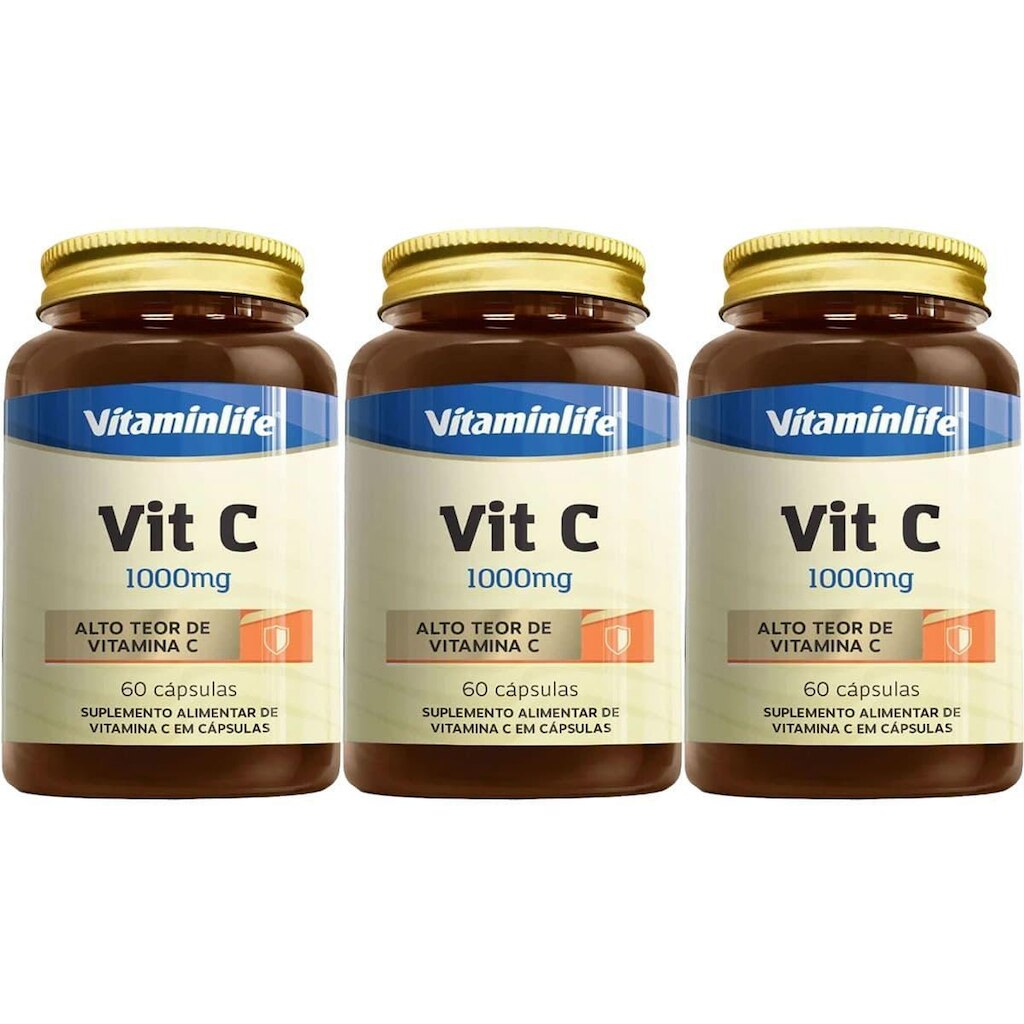 Kit 3X Vit C 1000mg - 60 Cápsulas - VitaminLife