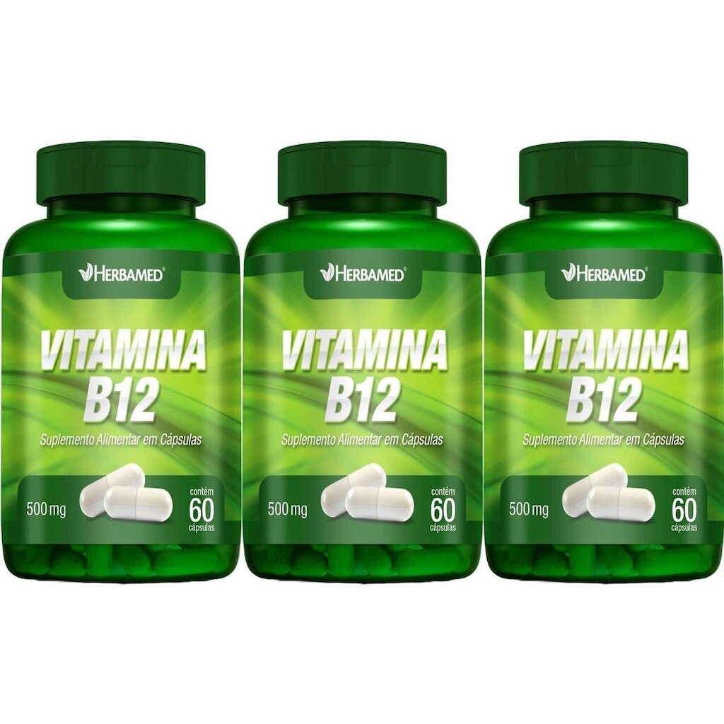 Kit 3X Vitamina B12 - 60 Cápsulas - Herbamed