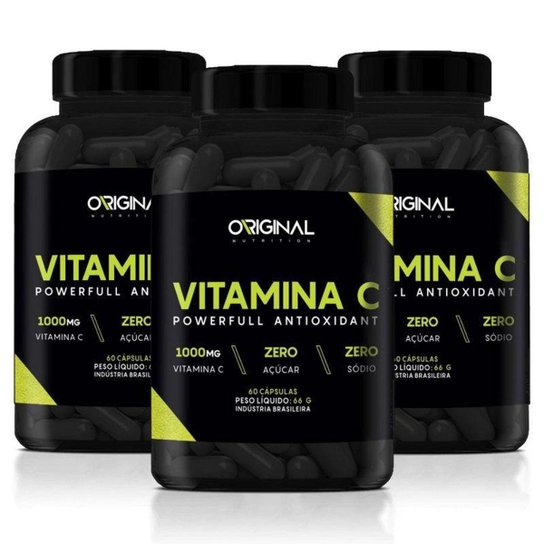 Kit 3x Vitamina C 60 Cáps - Original Nutrition -