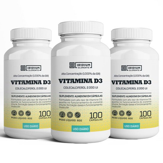Kit 3x Vitamina D3 2000UI - Iridium Elements é ruim? Kit 3x Vitamina D3 2000UI - Iridium Elements é boa?