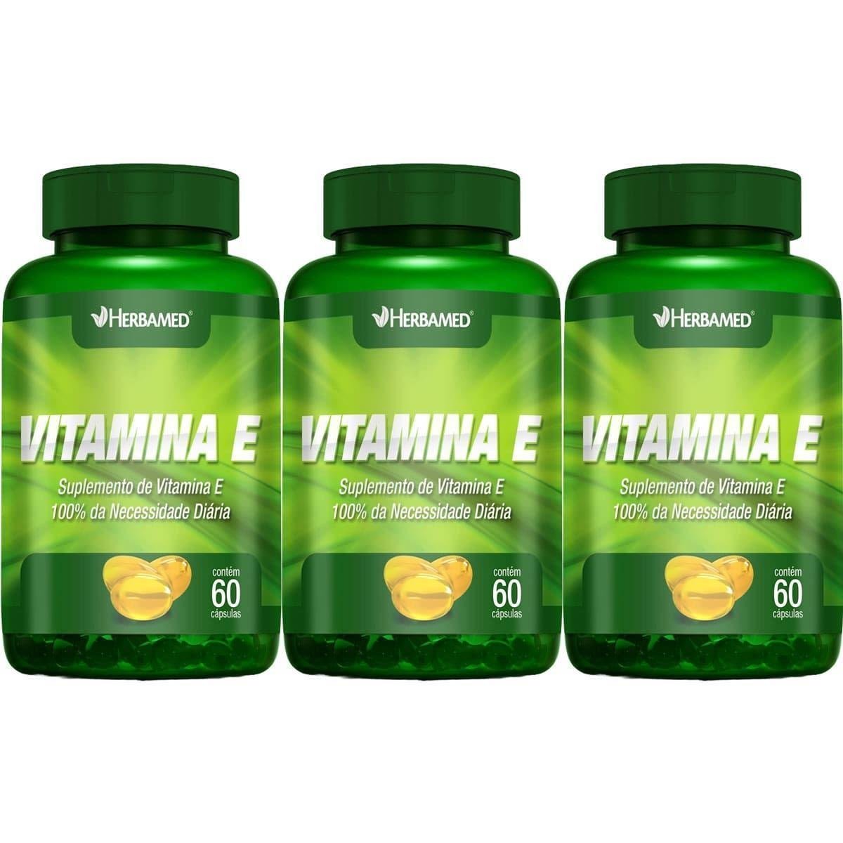 Kit 3X Vitamina E - 60 Cápsulas - Herbamed