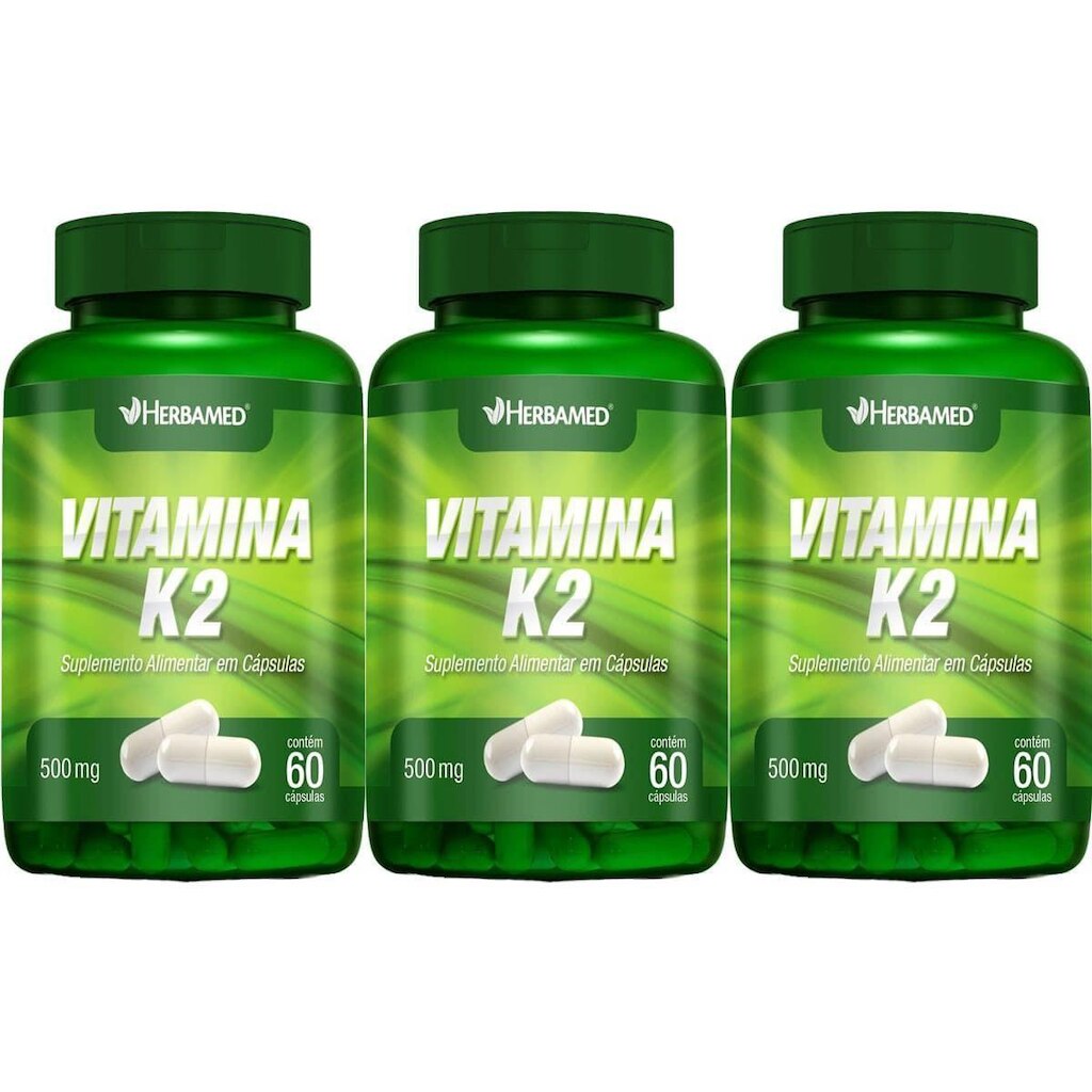 Kit 3X Vitamina K2 - 60 Cápsulas - Herbamed