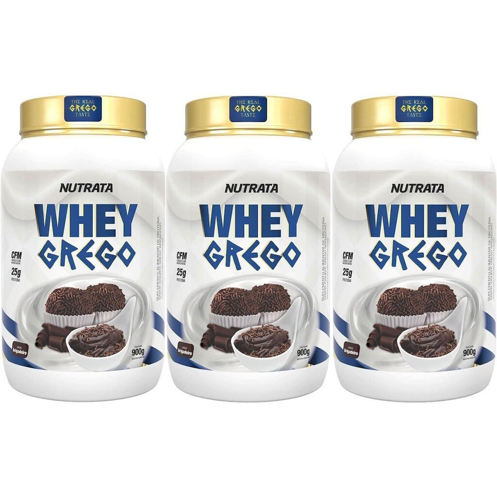 Kit 3X Whey Grego - 900g Brigadeiro - Nutrata