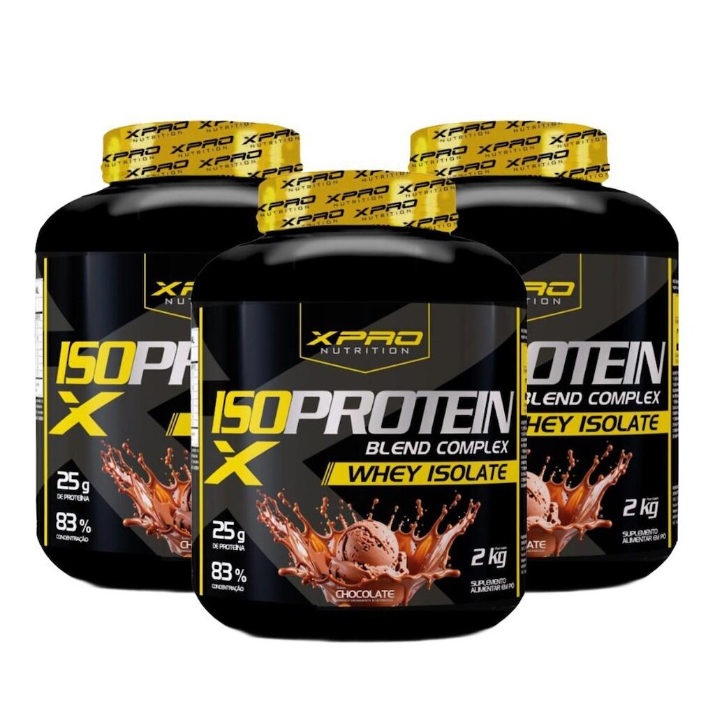 Kit 3x Whey Iso Blend  Protein Isolado 2Kg - XPRO