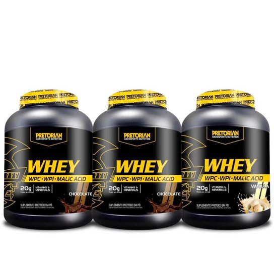 Kit 3x Whey Protein Ultra Protein 900g - Pretorian -