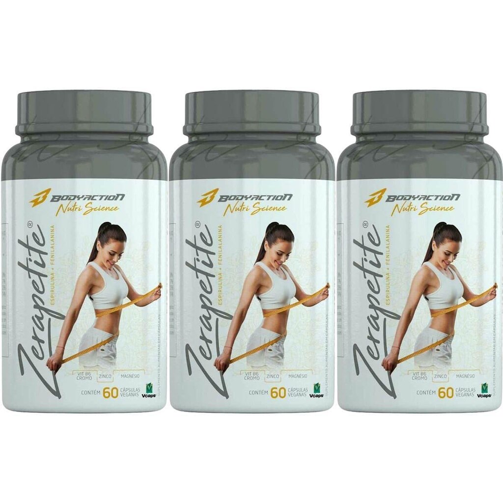 Kit 3X Zerapetite - 60 Cápsulas - Body Action