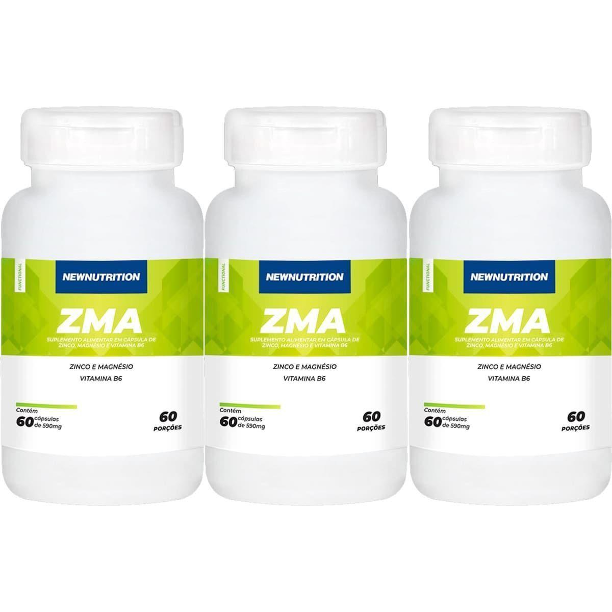 Kit 3X ZMA 590mg - 60 Cápsulas - NewNutrition