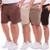 KIT 4 Bermuda Short Moletinho Plus Size Masculino - Bege+Marrom