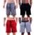 Kit 4 Bermudas Moletom e Moletinho MXD Conceito Cores Diversas Opções Básica FullPrint Sport Fit - Cinza+Vermelho