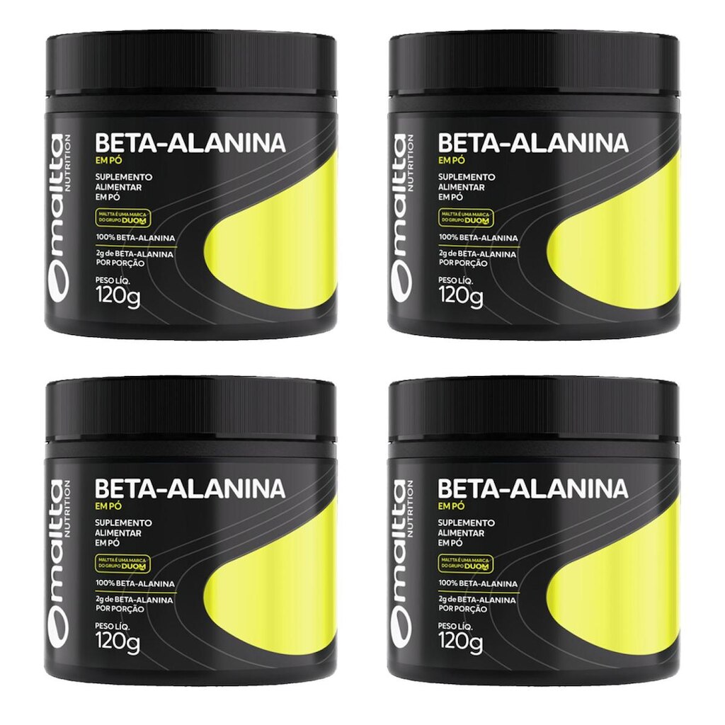 Kit 4 Beta-Alanina em pó Sem sabor 4x120g Maltta