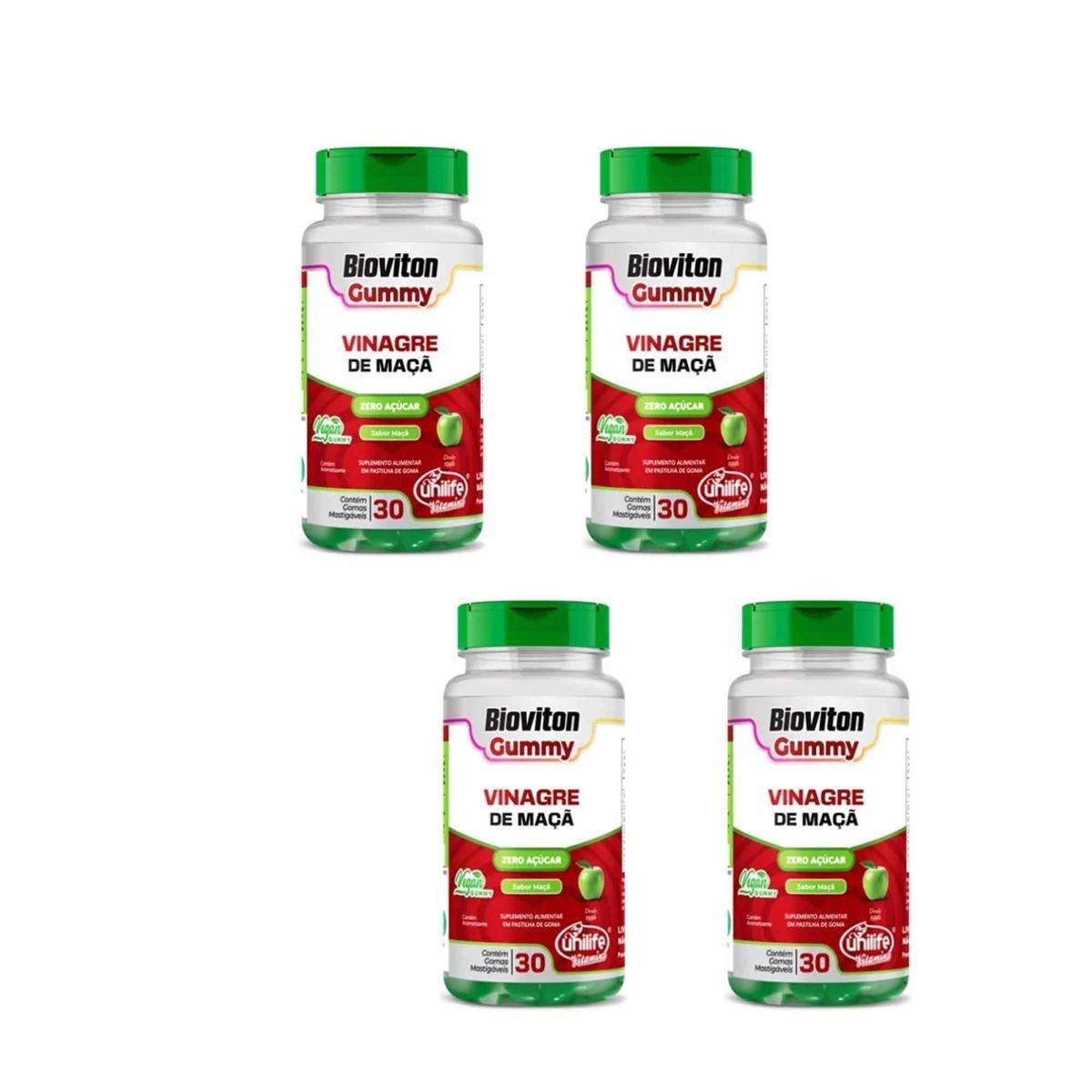 Kit 4 Bioviton Gummy Maçã Unilife 4x30 Gomas Sabor Maça
