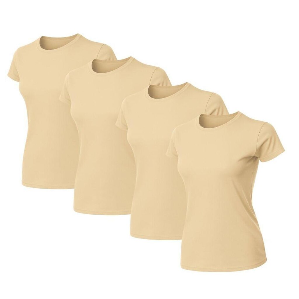 Kit 4 Blusas Feminina Camiseta Lisa Básica Algodão Baby Look