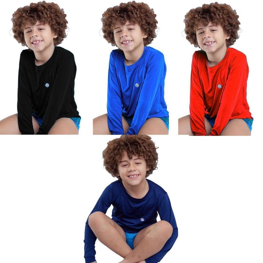 Kit 4 Blusas Infantil Térmica Uv50+ Proteção Solar Masculina