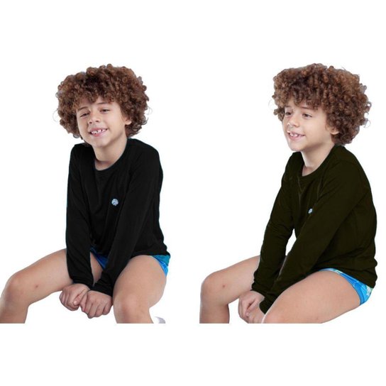 Kit 4 Blusas Infantil Térmica Uv50+ Proteção Solar Masculina