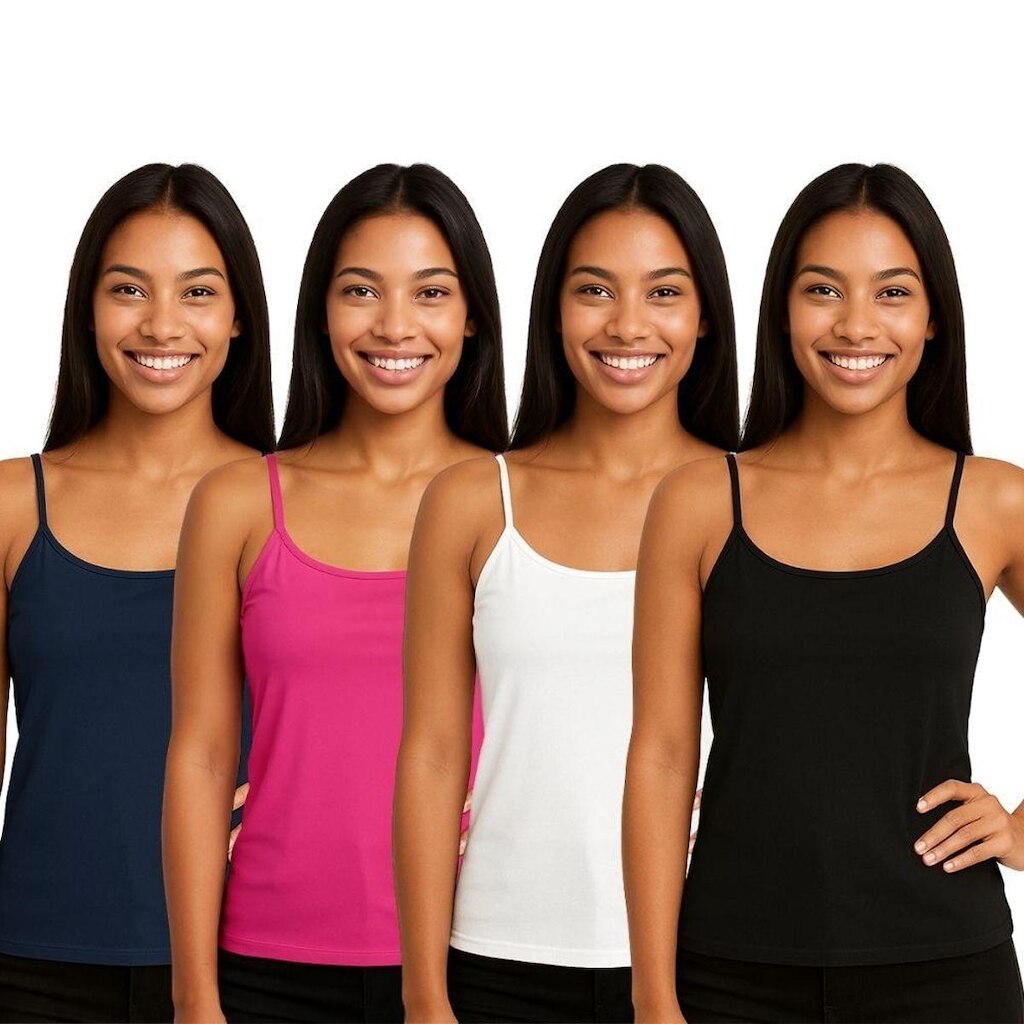 Kit 4 Blusas Regata Feminina de Alcinha Lisa