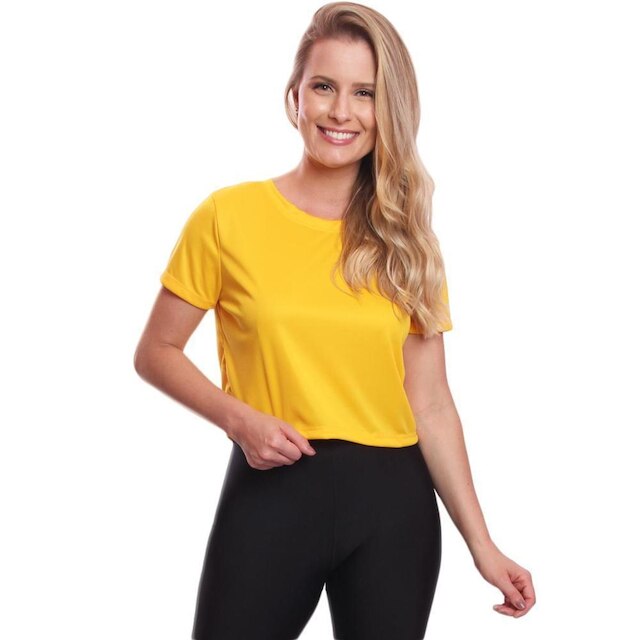 Kit 4 Blusas Via Basic Cropped Dry Academia Feminina